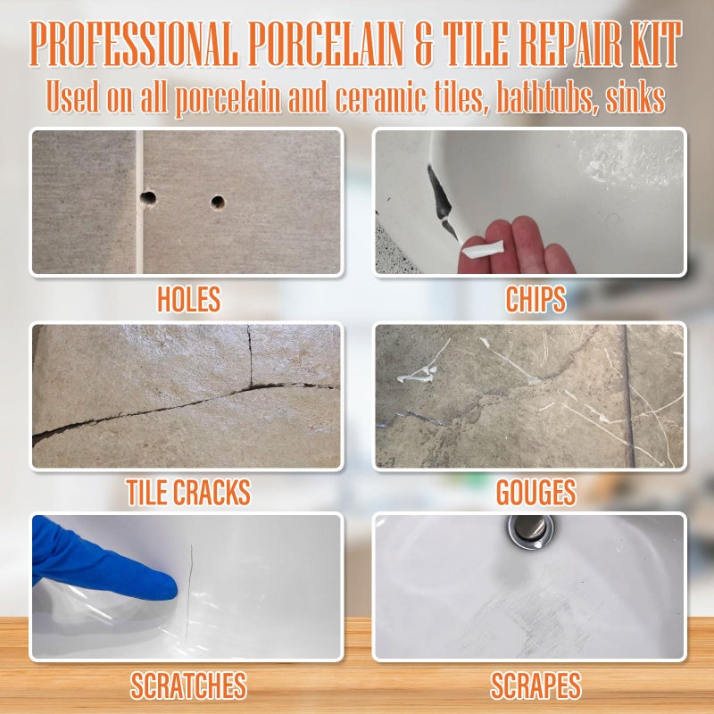 Ankita Porcelain Repair Kit White, High-Gloss Chipped Sink & Tile Repair Kit to Quickly Fix Sinks Chips and Tile Cracks with High Bond Strength, Porcelain Sink Repair Kit for Tub, Tiles, Sinks and Toilet - Image 3