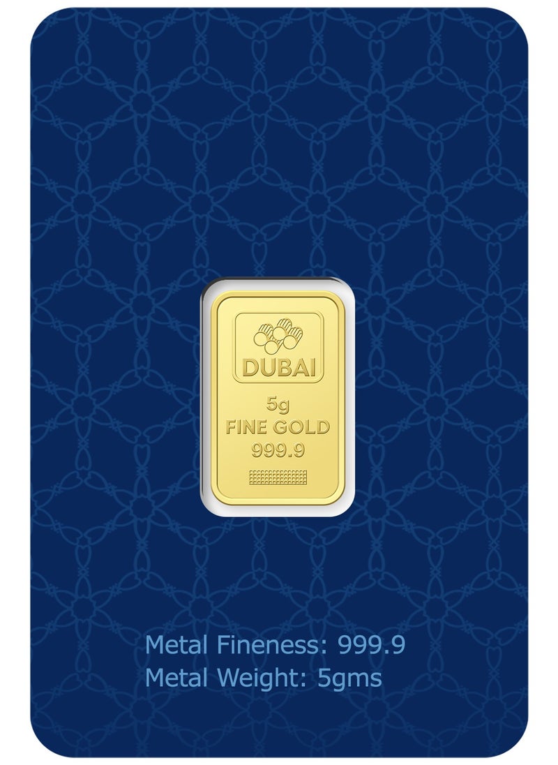 FK Jewellers Dubai 5g Pure 999.9 Fine Gold Bar 24KT - 5 Grams  - Image 3