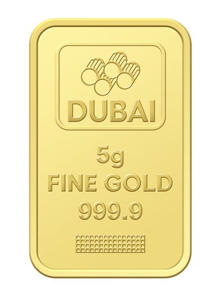 Dubai 5g Pure 999.9 Fine Gold Bar 24KT - 5 Grams