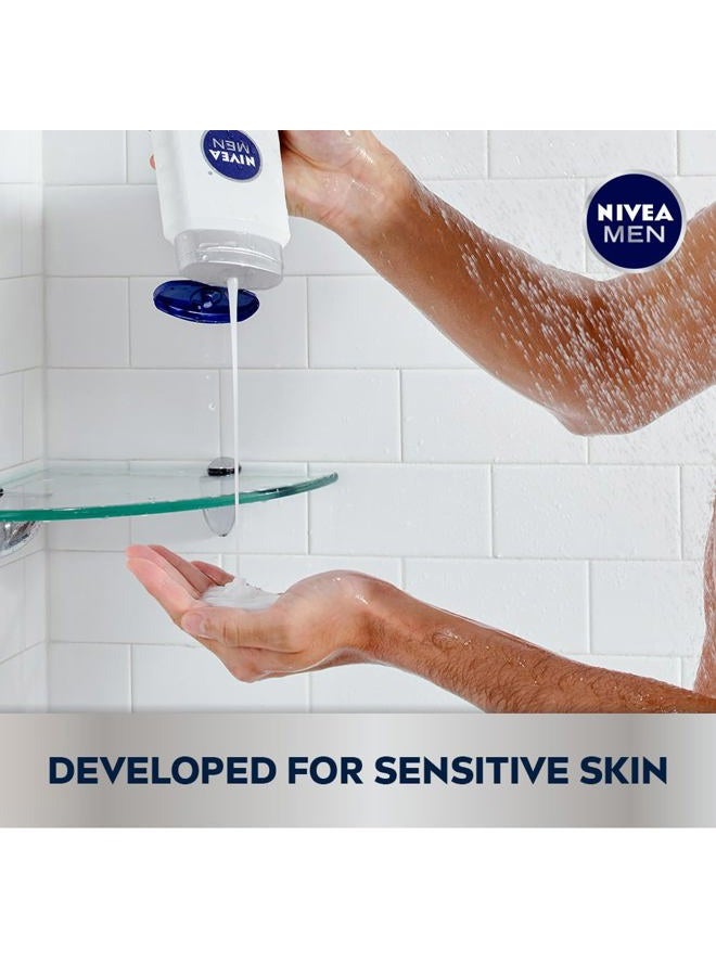 NIVEA MEN Sensitive Body Wash with Bamboo Extract, 3 Pack of 16.9 Fl Oz Bottles - Image 3