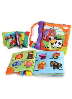 Generic Large Cloth Book Baby Cloth Book Baby Palm Book Early Education Puzzle With Ring Paper BB Gum Cloth Book Gum-Color:4 Pages And 8 Sides Graphic Cloth Book 137g  - Image 3