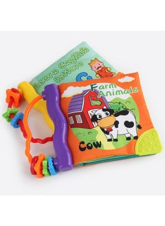Generic Large Cloth Book Baby Cloth Book Baby Palm Book Early Education Puzzle With Ring Paper BB Gum Cloth Book Gum-Color:4 Pages And 8 Sides Graphic Cloth Book 137g  - Image 4
