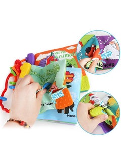 Generic Large Cloth Book Baby Cloth Book Baby Palm Book Early Education Puzzle With Ring Paper BB Gum Cloth Book Gum-Color:4 Pages And 8 Sides Graphic Cloth Book 137g  - Image 5
