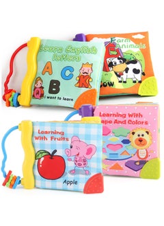Generic Large Cloth Book Baby Cloth Book Baby Palm Book Early Education Puzzle With Ring Paper BB Gum Cloth Book Gum-Color:4 Pages And 8 Sides Graphic Cloth Book 137g  - Image 2