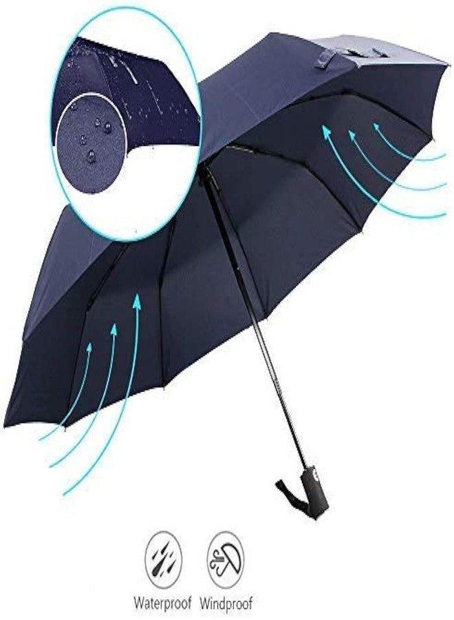 TENDULA مظلة تندولا أوتوماتيكية الفتح والإغلاق لحماية من المطر والشمس والأشعة فوق البنفسجية، كبيرة الحجم ومقاومة للرياح، توفر حماية من الأشعة فوق البنفسجية، مظلة ثلاثية الطي للرجال والنساء، تفتح وتغلق تلقائيًا لحماية من المطر والشمس - Image 3