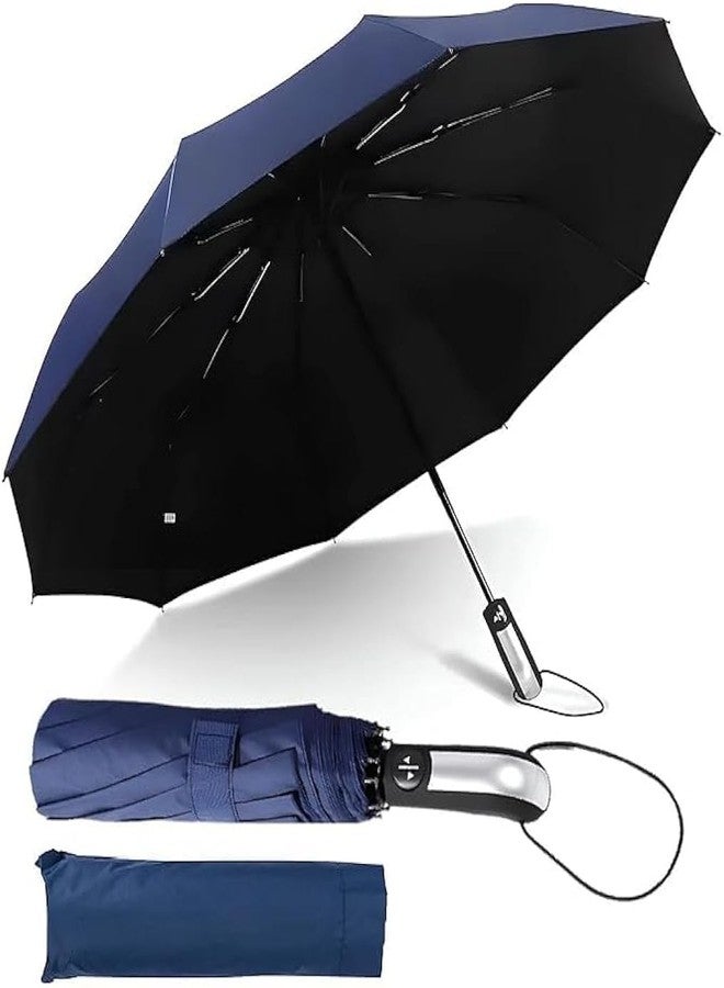 TENDULA مظلة تندولا أوتوماتيكية الفتح والإغلاق لحماية من المطر والشمس والأشعة فوق البنفسجية، كبيرة الحجم ومقاومة للرياح، توفر حماية من الأشعة فوق البنفسجية، مظلة ثلاثية الطي للرجال والنساء، تفتح وتغلق تلقائيًا لحماية من المطر والشمس - Image 4