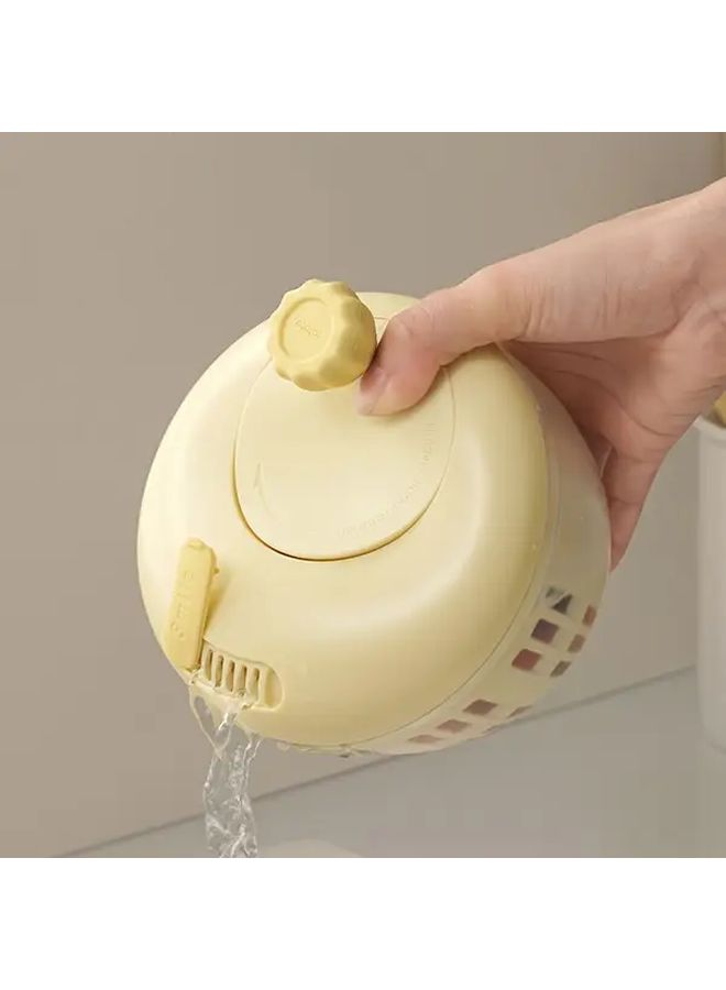 Yellow Heavy Duty Manual Fruit And Vegetable Spinner Saladwasher With Non Slip Base - Image 5