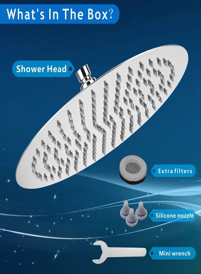 Voolan Rain Shower Head, High Flow Large Rainfall Showerhead Made of All Metal Stainless Steel, Waterfall Body Covering, Universal Wall and Ceiling Mount (12 Inch, Chrome) - Image 5
