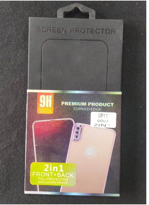 Curved Tempered Glass Screen iPhone 11 Gold 2 IN 1 front and back