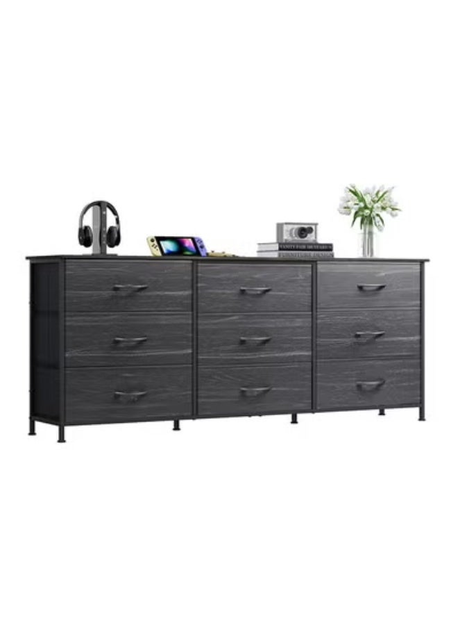 زي سي إم - هابي نموذج تلفزيون كبير الحجم مزود بـ 9 أدراج للاستخدام الداخلي في غرفة النوم الرئيسية باللون الأسود مقاس 63 بوصة - Image 5