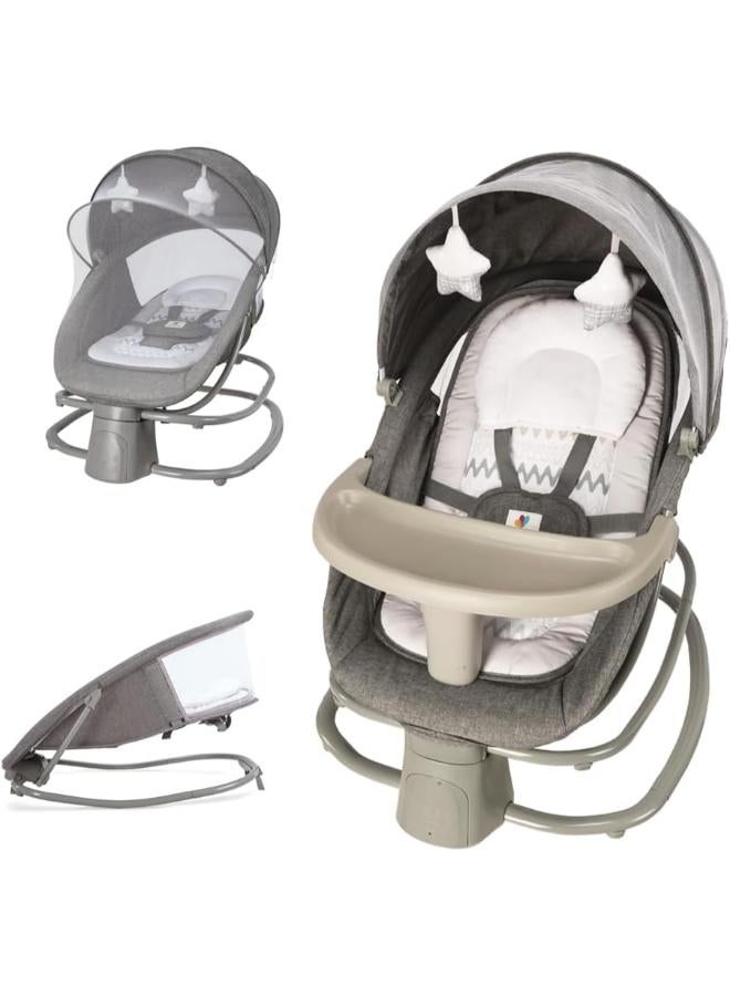 Mastela 4‑in‑1 Baby Swing & Bouncer with Dinner Plate – Bluetooth APP Control - Image 1