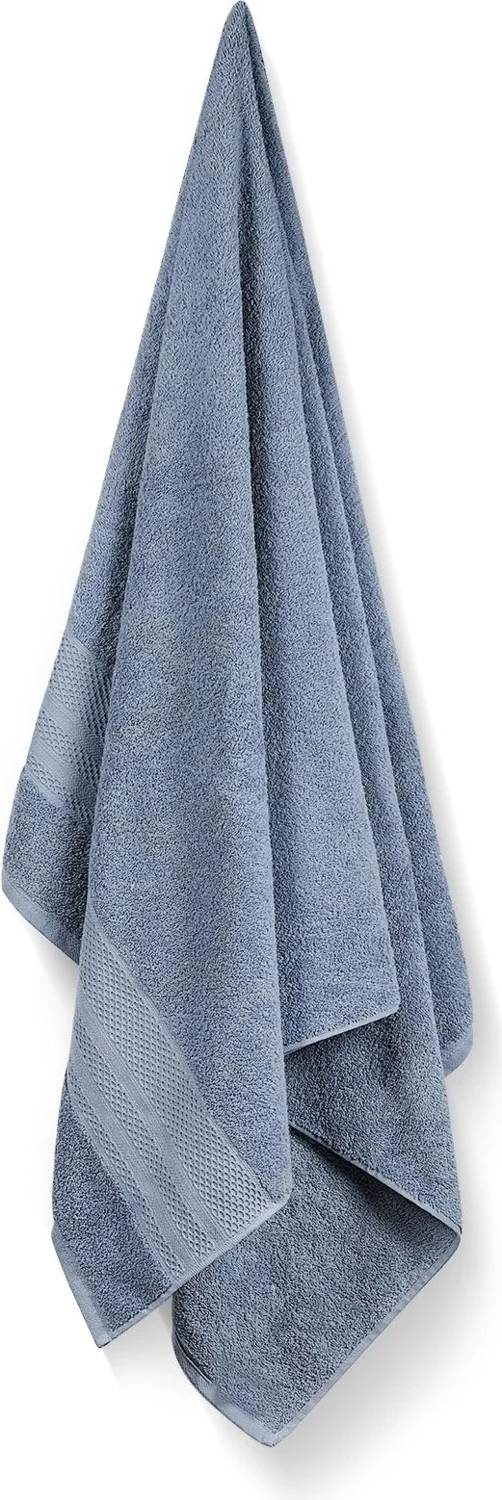 Bluenity Natural Cotton 3-Piece Bath Towel Set Soft Rare 30 x 50+50 x 90+90 x 150 cm Blue