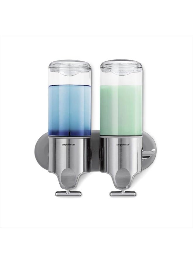 simplehuman Wall Mount Pumps, Stainless Steel, 444 ml - Twin - Image 1