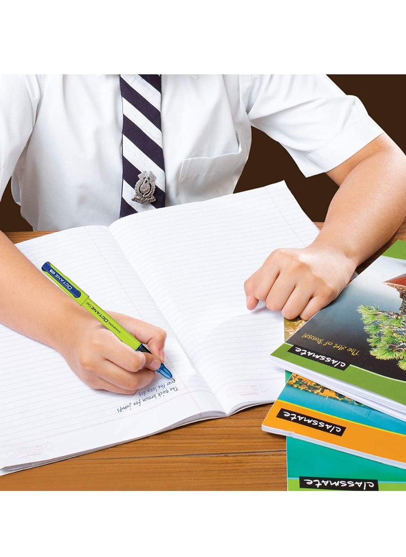 classmate - Classmate Octane Neon Blue Gel Pens Smooth Writing Pen Attractive body color for Boys & Girls Waterproof ink for smudge free writing Preferred by Students for Exam Study at home essential - Image 1