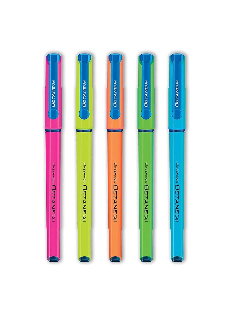 classmate - Classmate Octane Neon Blue Gel Pens Smooth Writing Pen Attractive body color for Boys & Girls Waterproof ink for smudge free writing Preferred by Students for Exam Study at home essential - Image 1