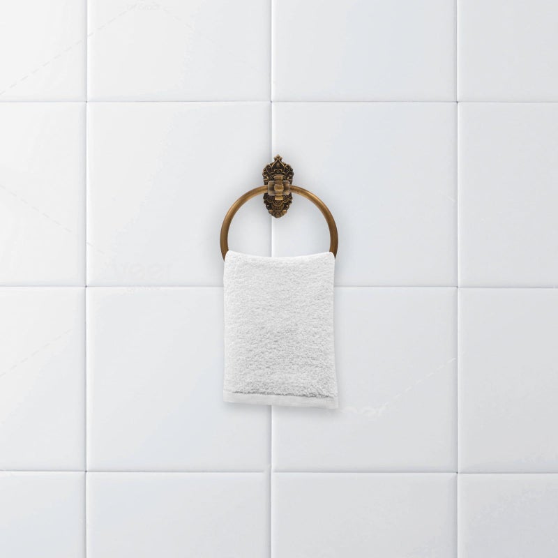 Vintage Round Aluminum Wall Mounted Towel Holder For Bathroom Kitchen - Image 5