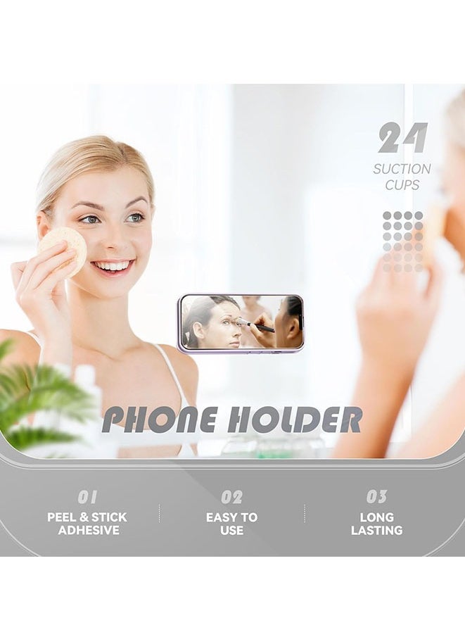 2 Pcs Silicone Phone Sticky Grip, Suction Phone Case Mount for iPhone and Android, Hands-Free Sticky Cell Phone Grip (Transparent)