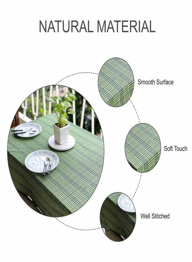 PIXEL HOME DECOR © Cotton Square 4 Seater Centre Table Cover (4.5 ft x 4.5 ft, Green Stripe), Medium - Image 3