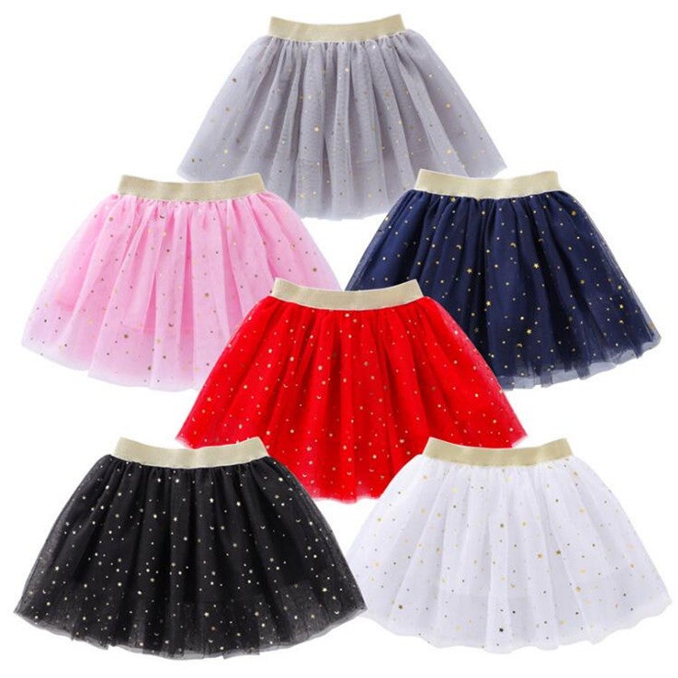 Fashionable Kidsren'S Skirt Girl Princess Star Glitter Dance Tutu Skirt Sequin Party Five-Star Skirt 202 - Image 2