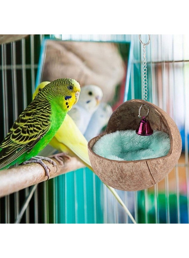 klarako Natural Coconut Husk Bird Breeding Nest Bed Cage Hatching Nest with Mat
