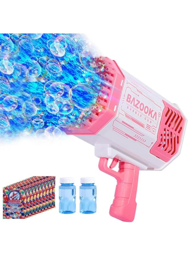 مسدس فقاعات آلي بأضواء ملونة - وردي (69 فتحة، أكثر من 6000 فقاعة/دقيقة) - Image 1
