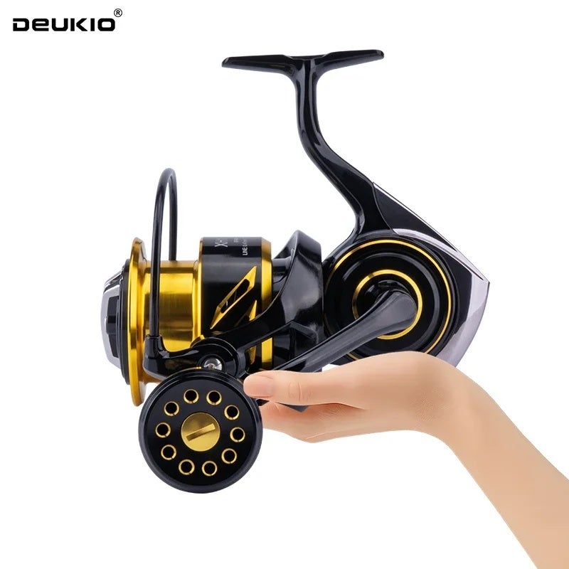 Deukio 26KG Max Drag Spinning Reel 8000, Dual Guide Rod Stabilization System, 7+1BB 4.7:1 Gear Ratio Saltwater Big Game Reel, XH14000 - Image 2