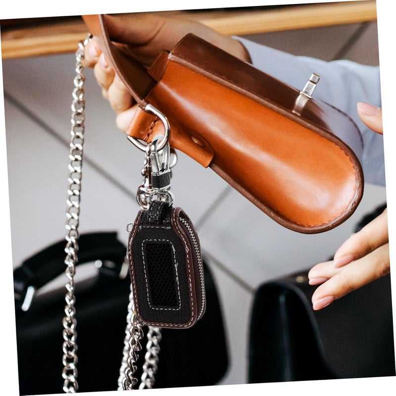 OUNONA Key Holder Pouch Secure Zipper Closure Compact Automotive Key Protector Bag Multifunctional Storage for Men Women for Everyday Use - Image 3