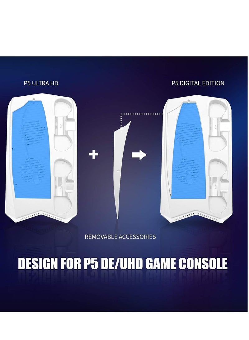 PS5 Cooling Fan Stand, Fast Charger for PS5 Dual Sense Controllers, PS5 Vertical Stand for PS5 Disc  Digital Editions （White) - Image 4