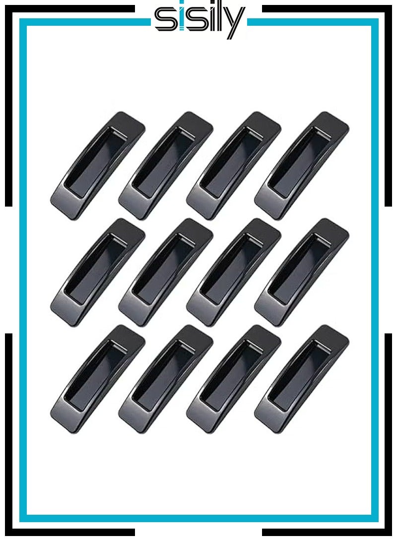 12 Pcs Self-Adhesive Cabinet Drawer Handles Black Push Pull Knobs Helper for Kitchen Bathroom Bedroom Window Door - Image 1