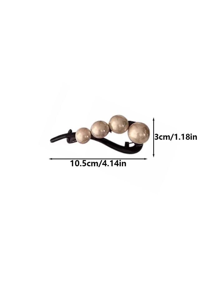 Goolsky دبوس شعر لولبي أنيق من لؤلؤ مزيف 1 قطعة، دبوس شعر دائري ملون بسيط، إكسسوار رأس للفتيات مناسب للاستخدام اليومي والتسريحات - Image 5