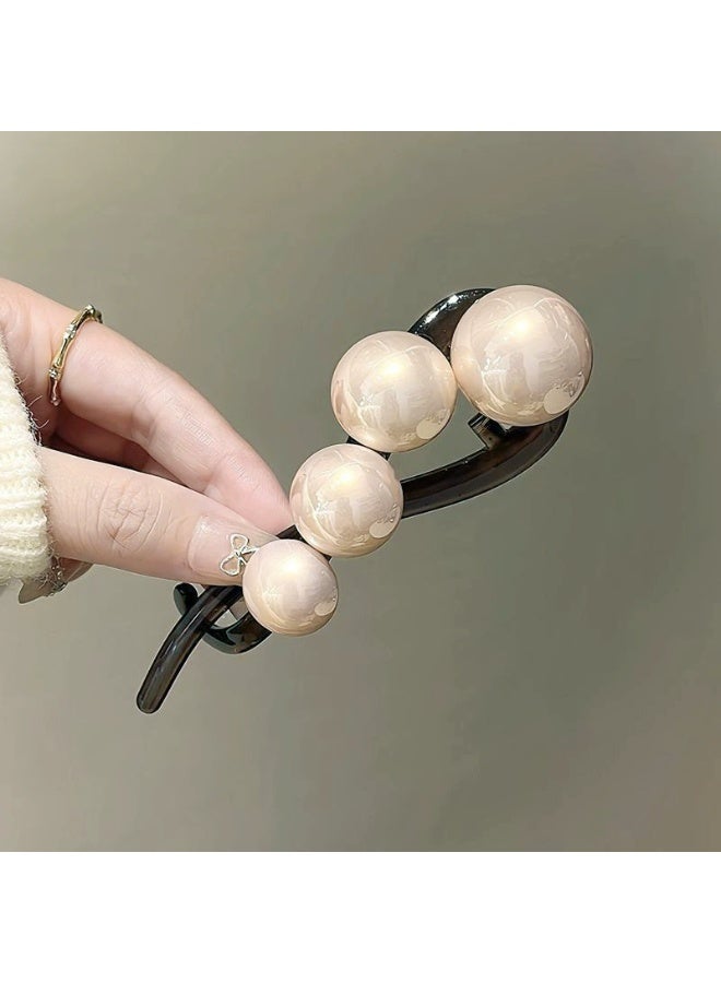 Goolsky دبوس شعر لولبي أنيق من لؤلؤ مزيف 1 قطعة، دبوس شعر دائري ملون بسيط، إكسسوار رأس للفتيات مناسب للاستخدام اليومي والتسريحات - Image 1