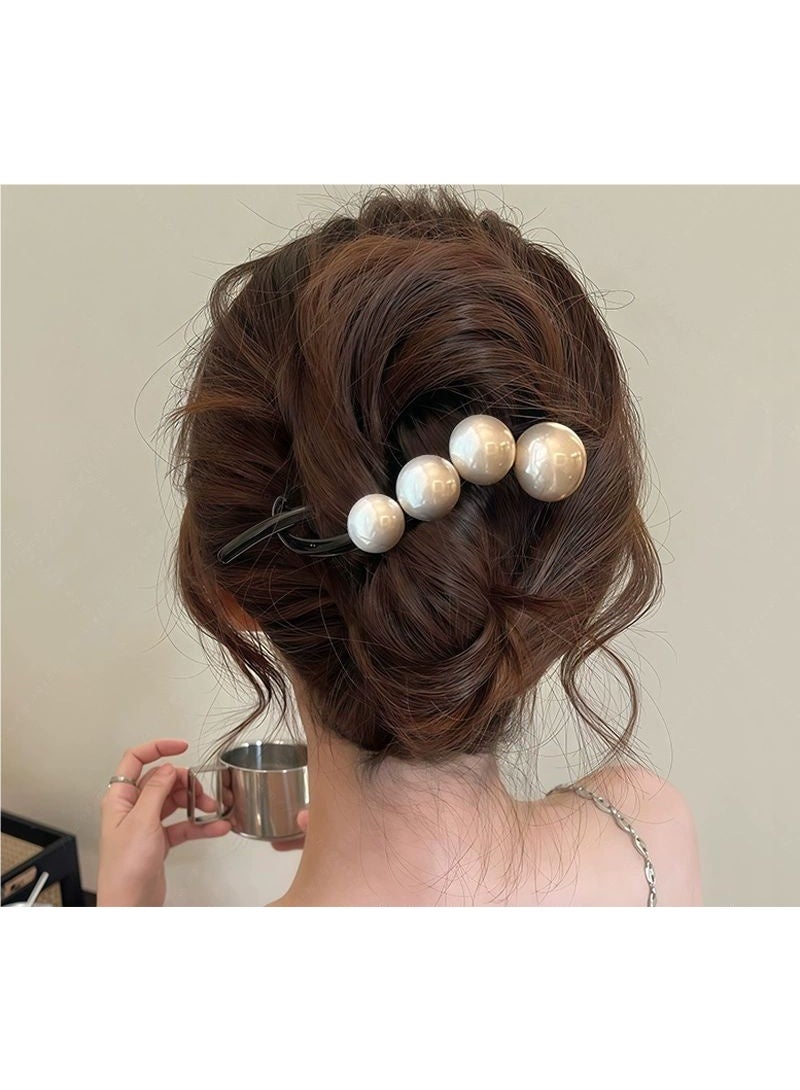 Goolsky دبوس شعر لولبي أنيق من لؤلؤ مزيف 1 قطعة، دبوس شعر دائري ملون بسيط، إكسسوار رأس للفتيات مناسب للاستخدام اليومي والتسريحات - Image 3