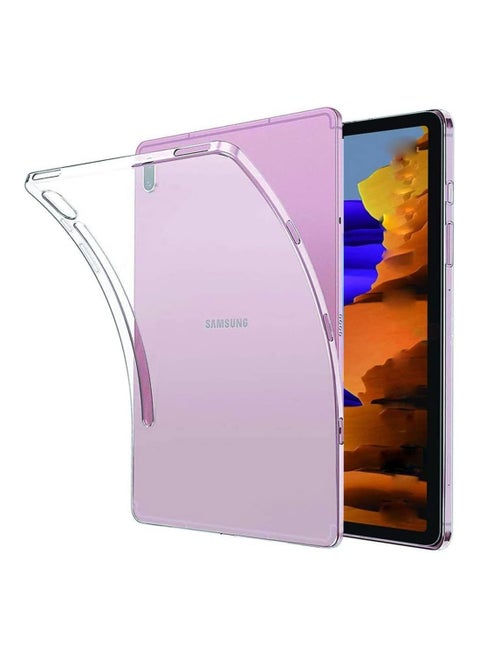 ELMO3EZZ Clear Case for Samsung Galaxy Tab S7 Plus 12.4 inch 2020 / Galaxy Tab S7 FE 12.4 inch 2021, TPU Crystal Clear Soft Shell Back Case Cover Transparent