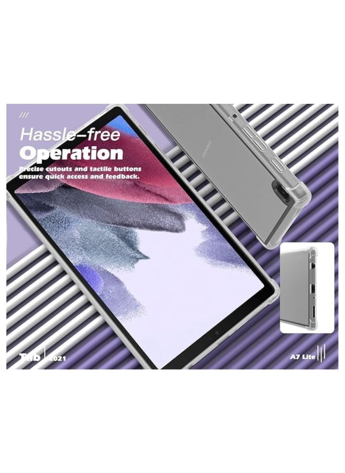 ELMO3EZZ Clear Case for Samsung Galaxy Tab S7 Plus 12.4 inch 2020 / Galaxy Tab S7 FE 12.4 inch 2021, TPU Crystal Clear Soft Shell Back Case Cover Transparent