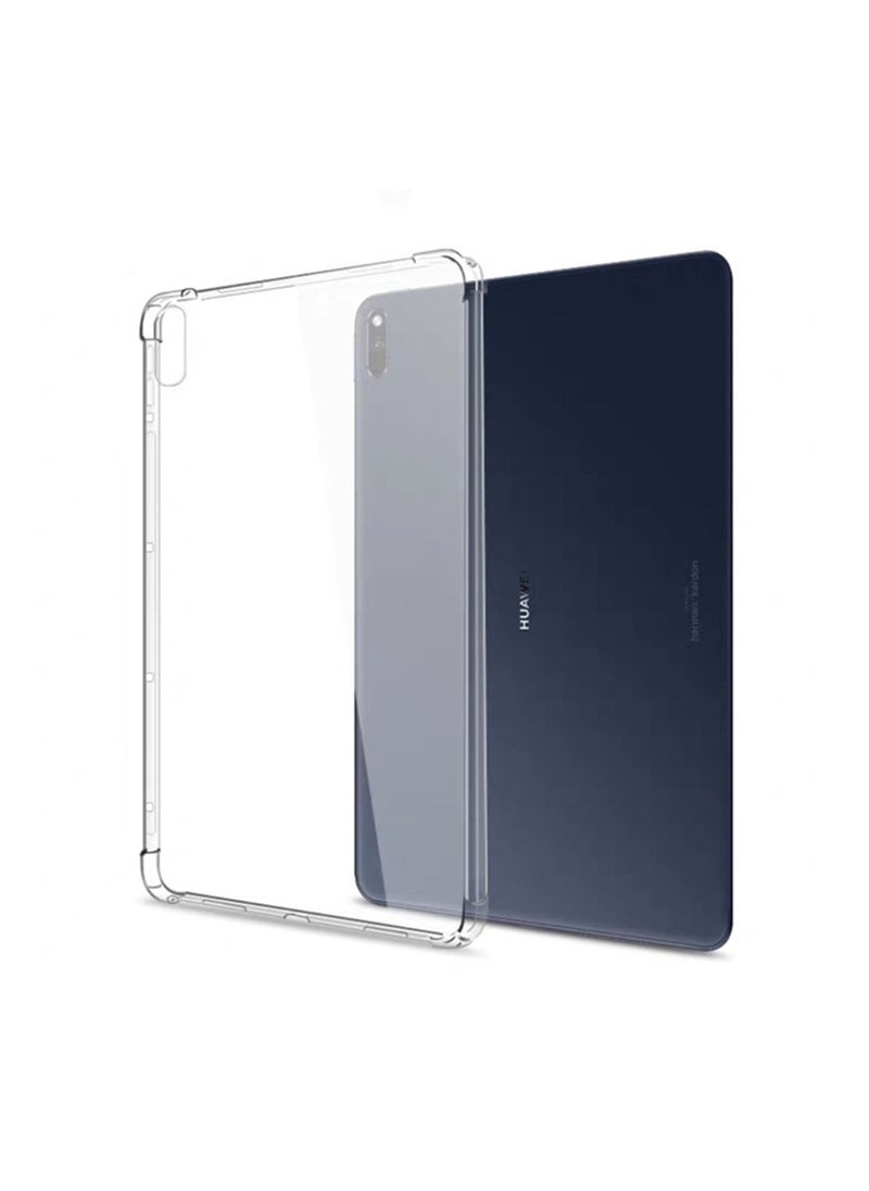 ELMO3EZZ Clear Case for Samsung Galaxy Tab S7 Plus 12.4 inch 2020 / Galaxy Tab S7 FE 12.4 inch 2021, TPU Crystal Clear Soft Shell Back Case Cover Transparent