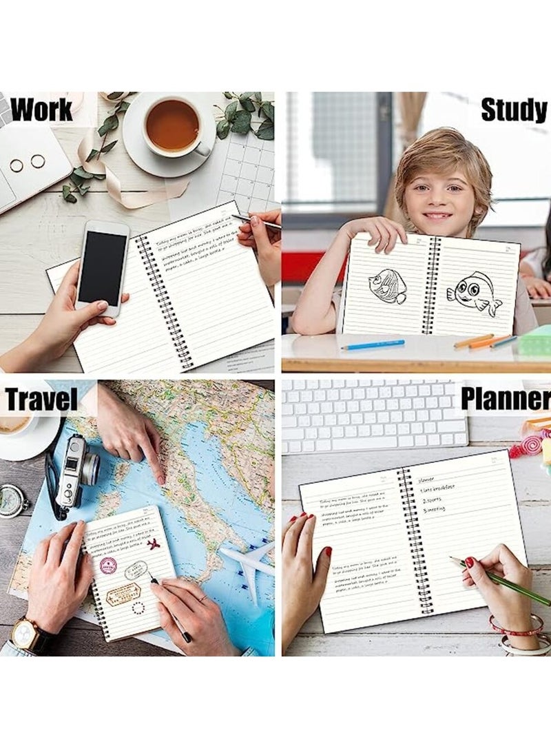 Tanyaz - 4Pack Of A5 Spiral Notebooks, Regular Diary Notebooks, Soft Cover Notebooks, 50 Sheets, 100 Pages, Lined Paper, 5 Inches X 8 Inches, Suitable For Office And School Supplies - Image 1