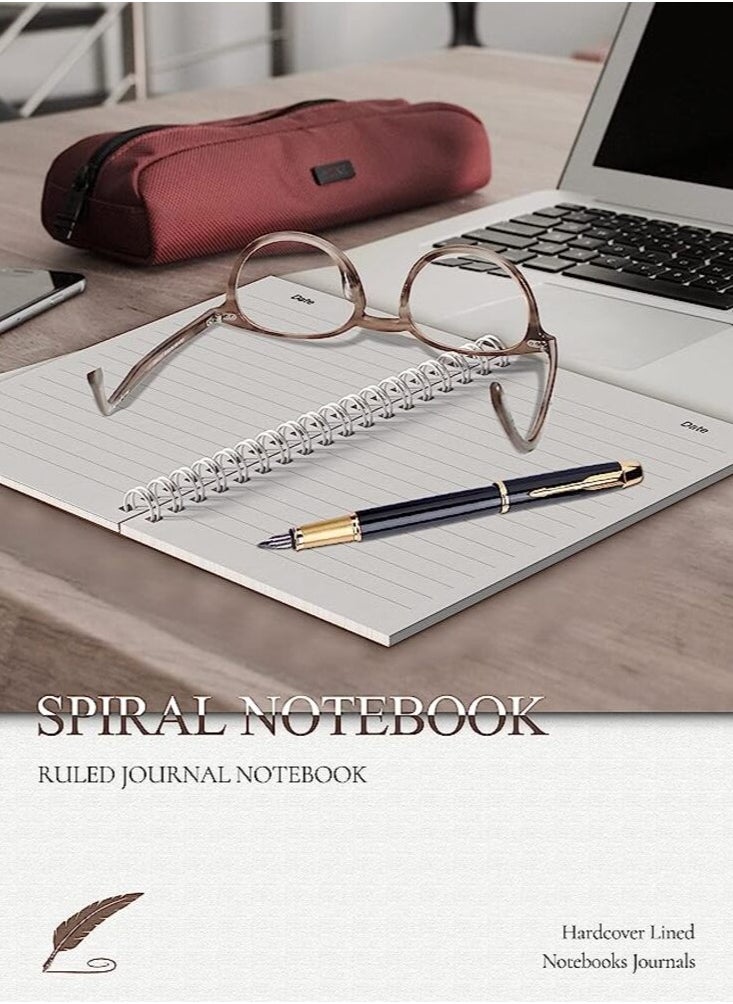 Tanyaz - 4Pack Of A5 Spiral Notebooks, Regular Diary Notebooks, Soft Cover Notebooks, 50 Sheets, 100 Pages, Lined Paper, 5 Inches X 8 Inches, Suitable For Office And School Supplies - Image 1