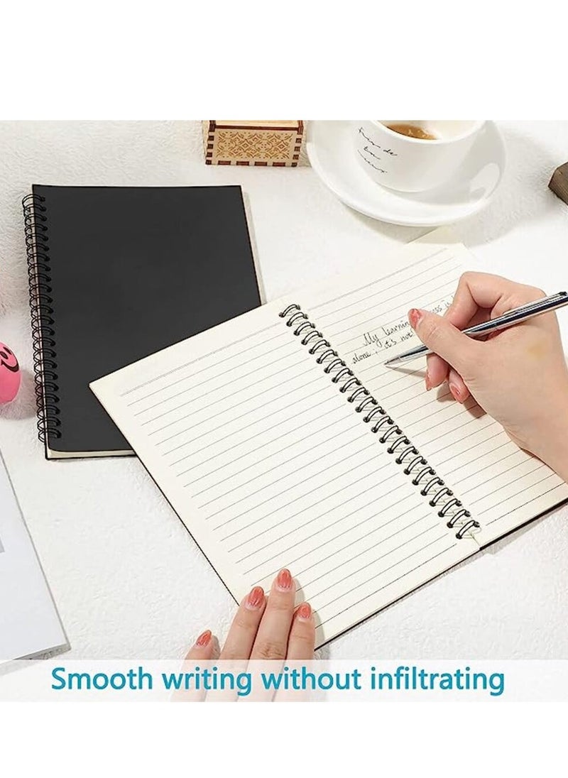 Tanyaz - 4Pack Of A5 Spiral Notebooks, Regular Diary Notebooks, Soft Cover Notebooks, 50 Sheets, 100 Pages, Lined Paper, 5 Inches X 8 Inches, Suitable For Office And School Supplies - Image 1