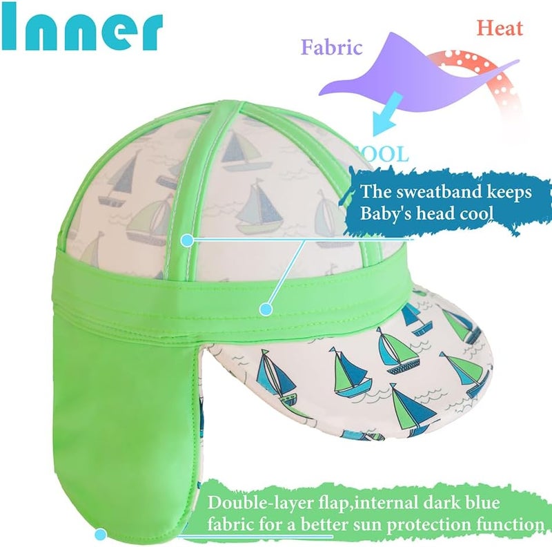 Gifts Treat Kids Legionnaires Hat, UPF 50+ Sun Protection Swim Cap Flap Hat for Kids, Quick Drying Boys Sun Hat with Neck Protection for Beach Seaside Pool… - Image 5