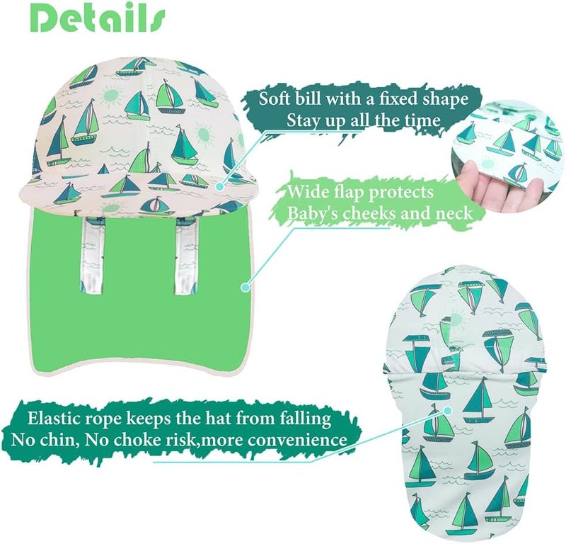 Gifts Treat Kids Legionnaires Hat, UPF 50+ Sun Protection Swim Cap Flap Hat for Kids, Quick Drying Boys Sun Hat with Neck Protection for Beach Seaside Pool… - Image 3