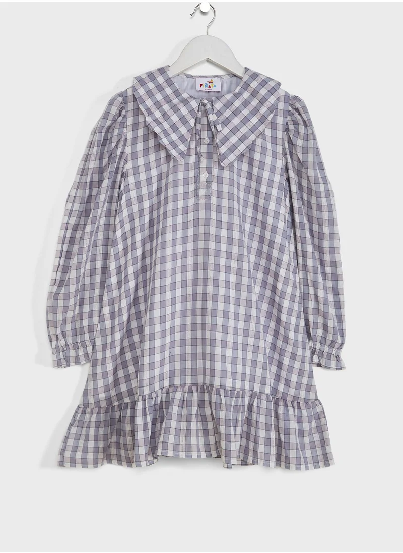 Pinata Yarn Dyed Scalloped Collar Dress
