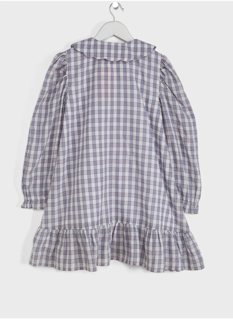 Pinata Yarn Dyed Scalloped Collar Dress