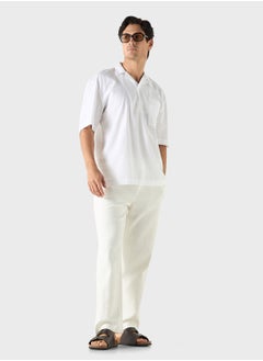 Iconic Iconic Textured Camp Collar Shirt with Short Sleev  - Image 4