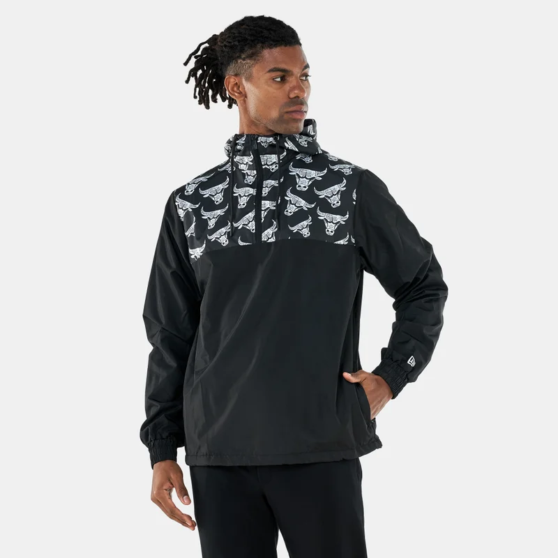 NEW ERA Men's Chicago Bulls Distressed Logo Windbreaker Jacket