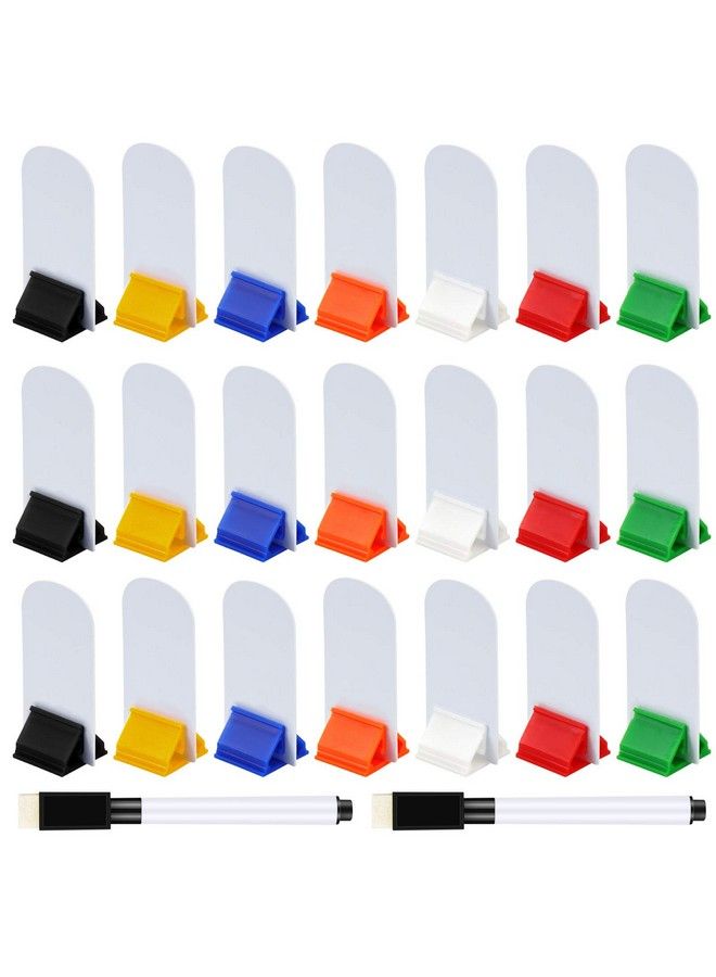 Meetory 45 Pieces Blank Game Board Markers And 35 Pieces Game Card Stands With 2 Pcs Black Marker Pens, Plastic Token Cards Diy Game Markers With 7 Multicolor Card Stands For Party Favor  - Image 2