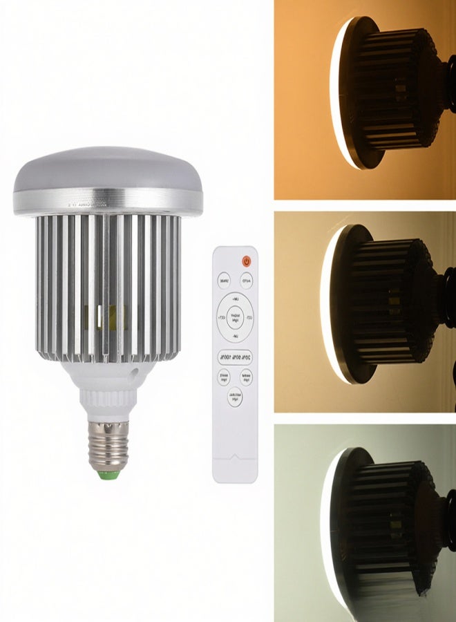 أندوير مصباح LED E27 50 واط مع سطوع قابل للتعديل ودرجة حرارة اللون 3200 كلفن ~ 5600 كلفن مع جهاز تحكم عن بعد لإضاءة استوديو الصور والفيديو تيار متردد 185-245 فولت - Image 1