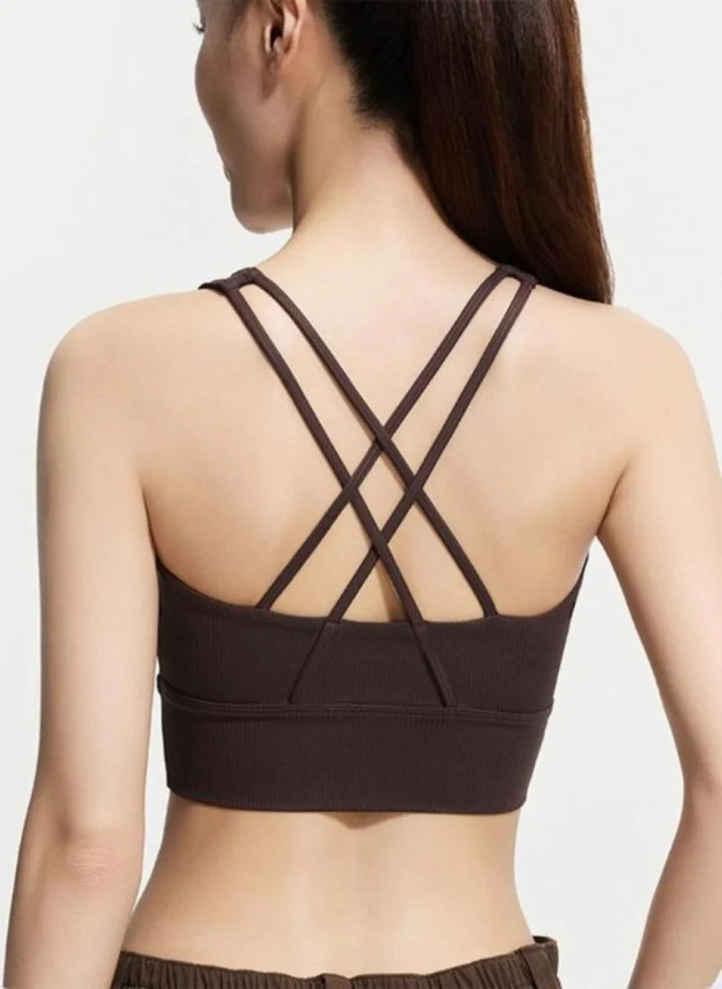 يونيكي Brown Solid Regular Strappy Back Bra