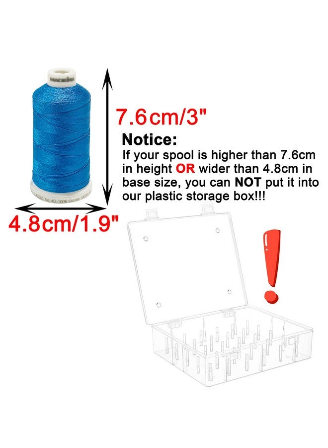 New brothread Pack Of 2 Tall And Clear Storage Box/Organizer For 2X30 Home Embroidery&Cotton Thread Spools Compatible With Tall Thread Spools From Isacord/Floriani/Madeira/Glide/Ra/Connecting Thread - Image 3