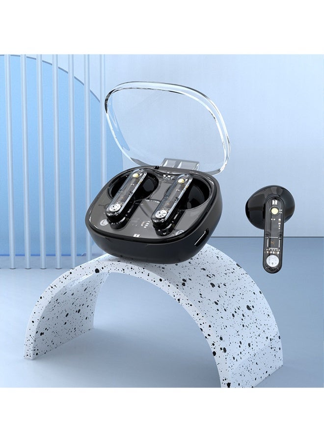 Transparent Headphone Box In Ear Wireless Bluetooth Headset with Microphone/Intelligent Noise Reduction/Low Latency Headsets Black