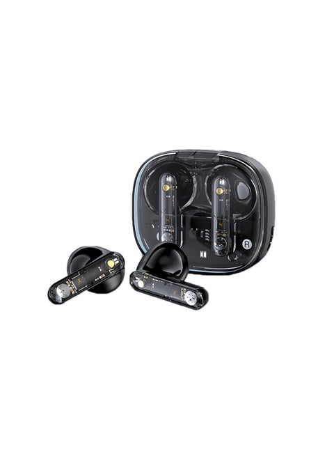 Transparent Headphone Box In Ear Wireless Bluetooth Headset with Microphone/Intelligent Noise Reduction/Low Latency Headsets Black
